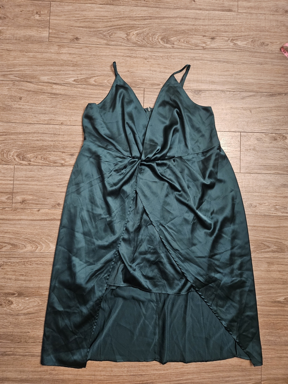 Cider Dark Green Satin Midi Dress Size 3XL